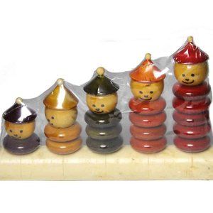 SIPA Indian Handicraft Stacking Toy Child's Room Decor Wood Multicolor NEW